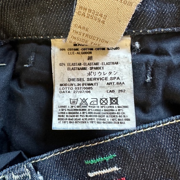 Diesel LIV Stretch Italian Dark Indigo Wash Skinny StretchJeans Size 27 x 34 - Picture 8 of 9